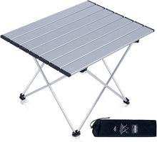 Ultralight Compact Camping Folding Table with Carry Bag (Silver - L)