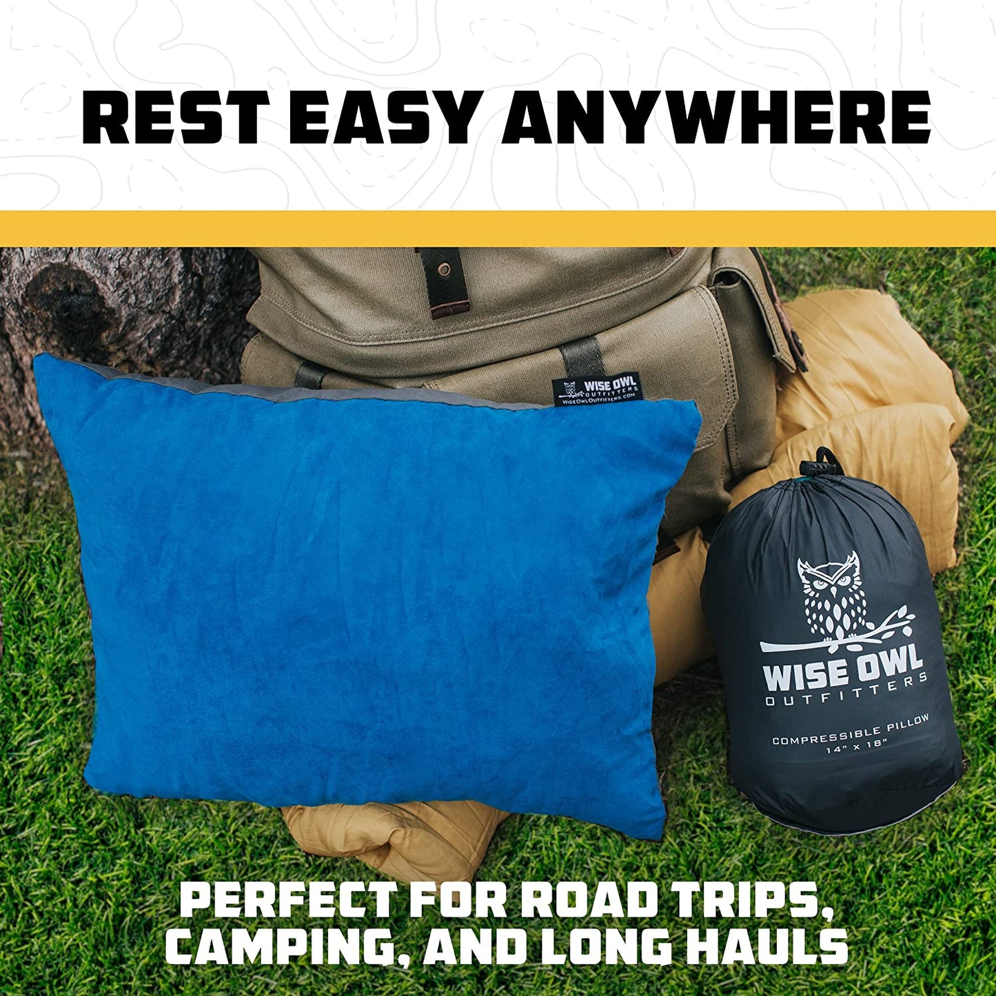 Camping Pillow - Camping Essentials and Travel Pillow for Airplanes, Camping, and Travel - Memory Foam Washable Pillow - Small/Medium