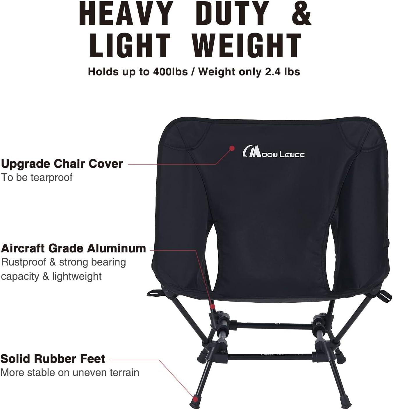 Camping Chairs, Compact Backpacking Chair Small Folding Chair Lawn Chair with Side Pockets Portable Lightweight for Hiking & Beach & Fishing