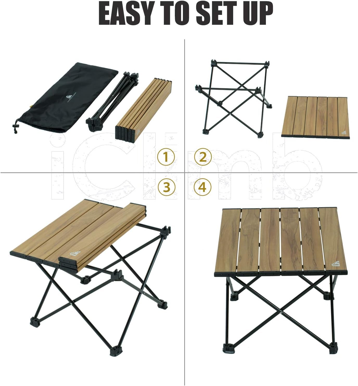 Ultralight Compact Camping Folding Table with Carry Bag (Nature- S)