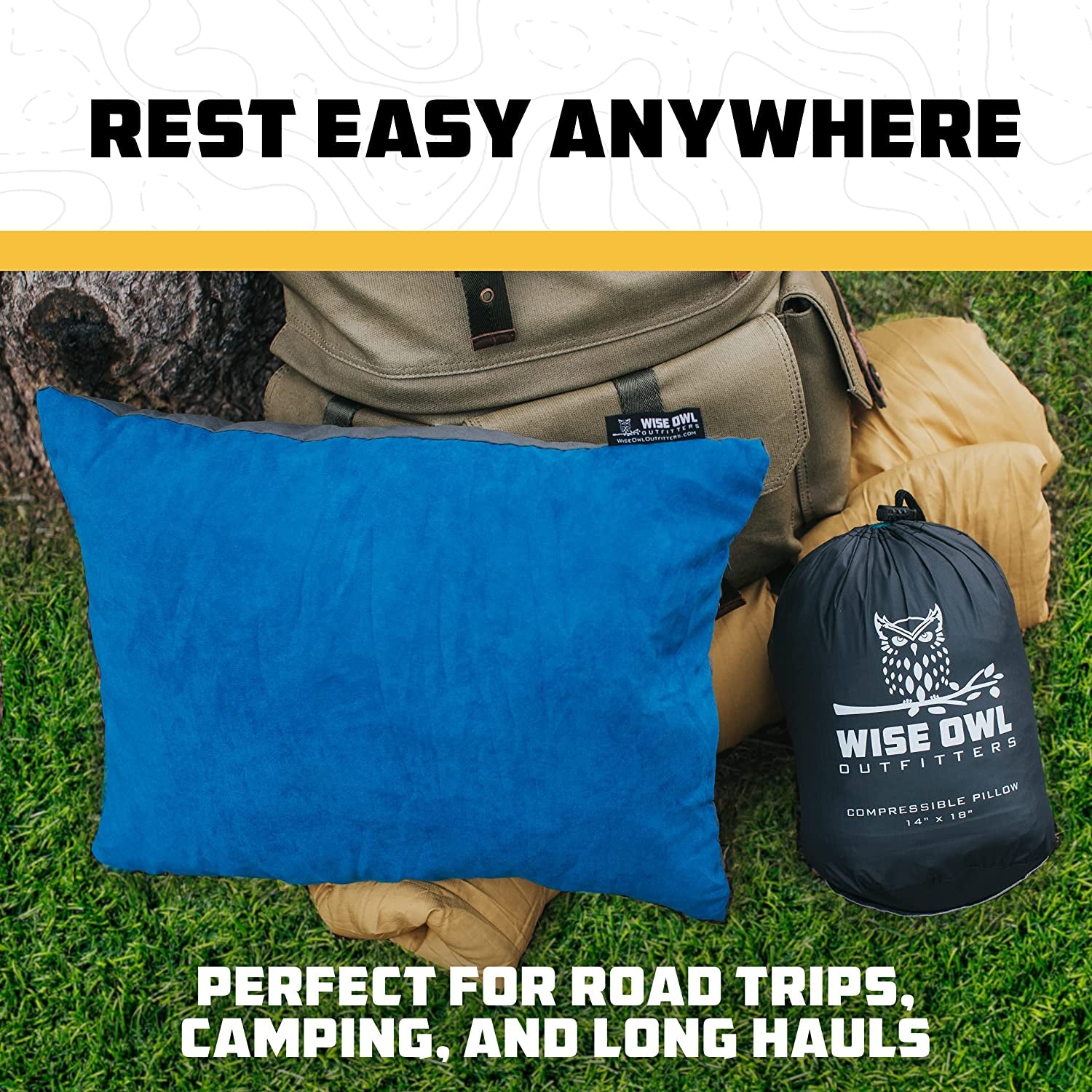 Camping Pillow - Camping Essentials and Travel Pillow for Airplanes, Camping, and Travel - Memory Foam Washable Pillow - Small/Medium