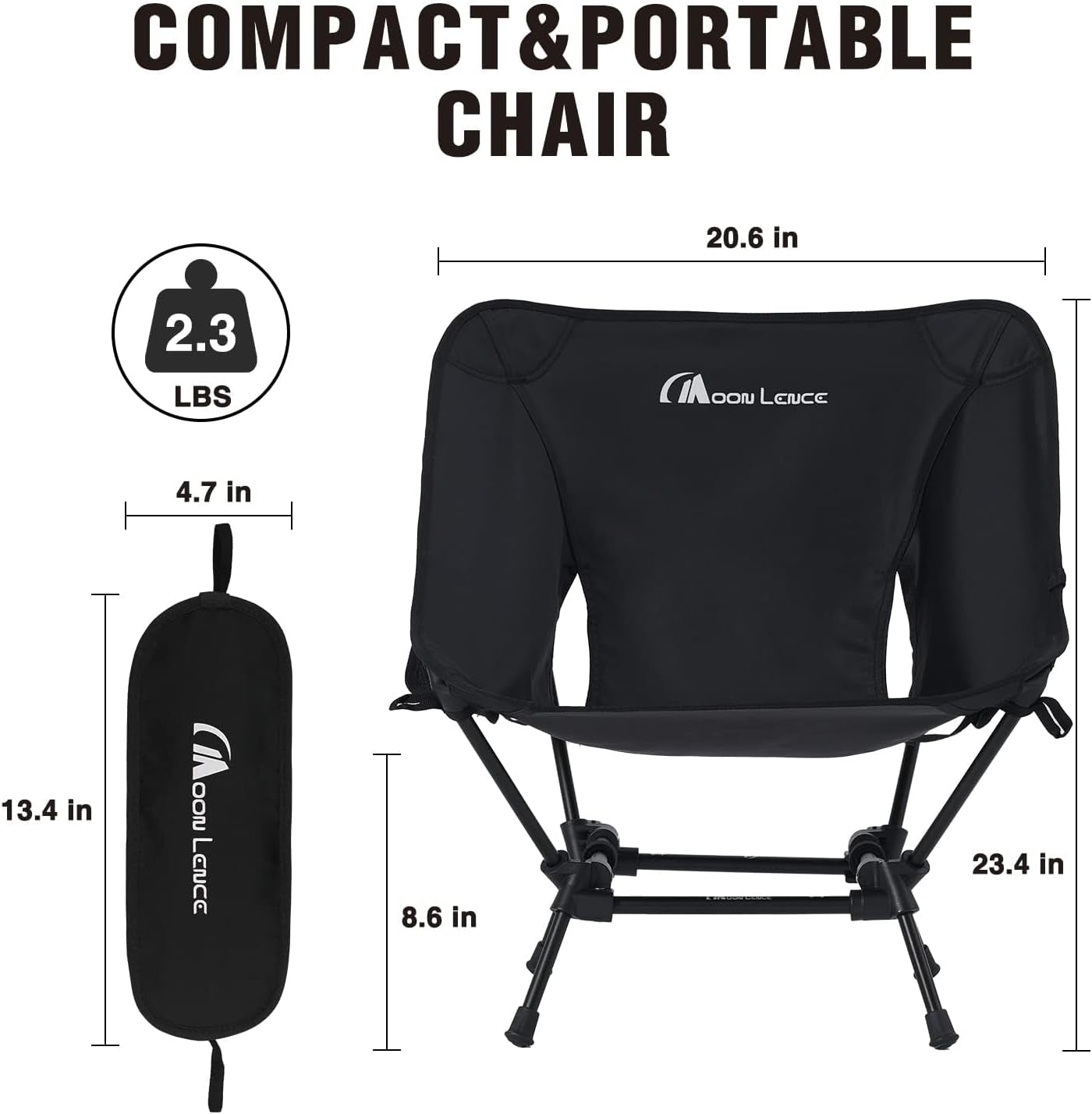 Camping Chairs, Compact Backpacking Chair Small Folding Chair Lawn Chair with Side Pockets Portable Lightweight for Hiking & Beach & Fishing
