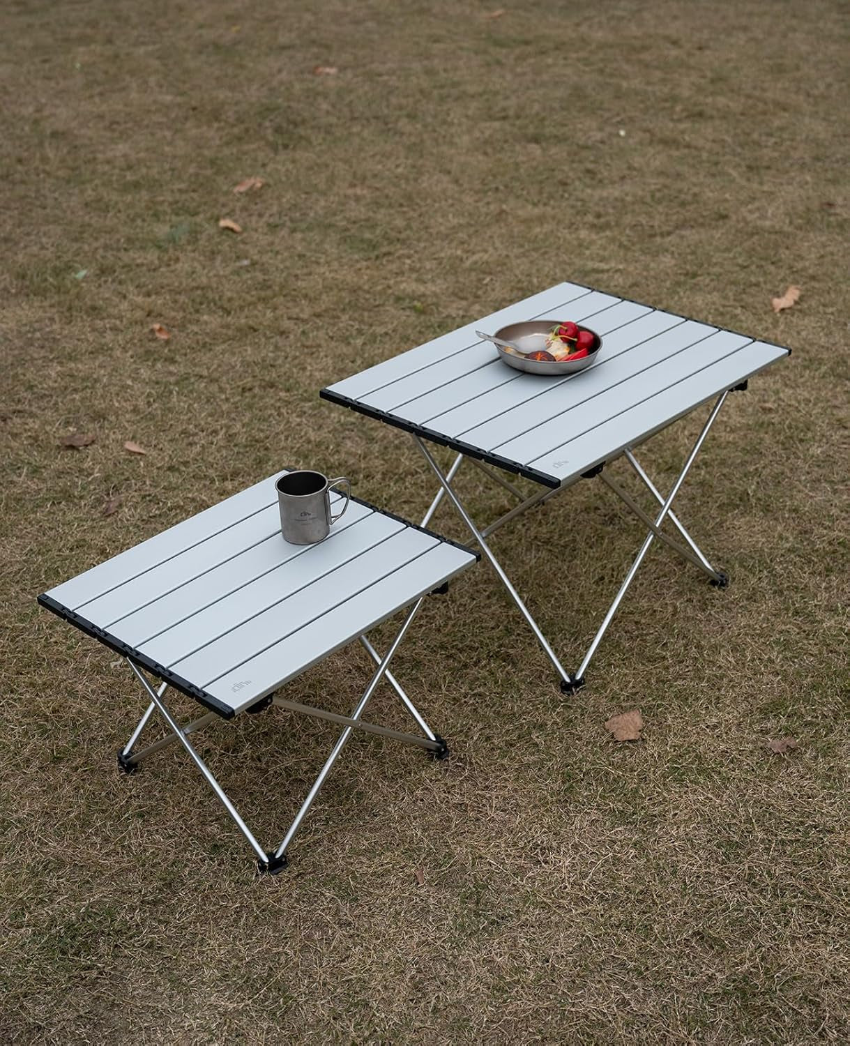 Ultralight Compact Camping Folding Table with Carry Bag (Silver - L)