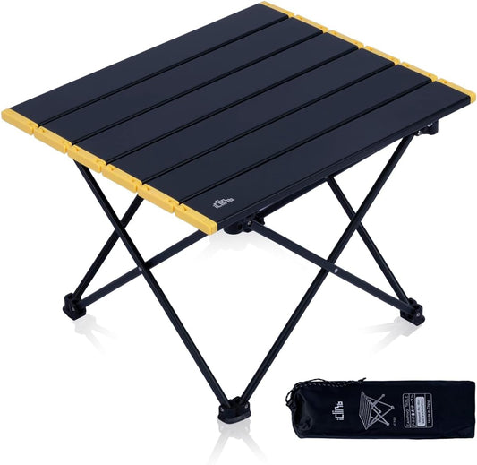 Ultralight Compact Camping Folding Table with Carry Bag (Black - S)
