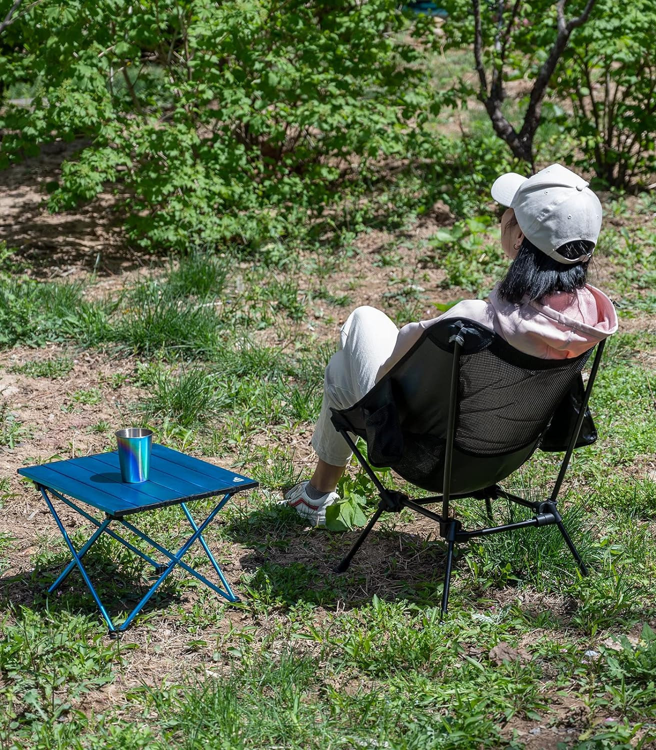 Ultralight Compact Camping Folding Table with Carry Bag (Nature- S)