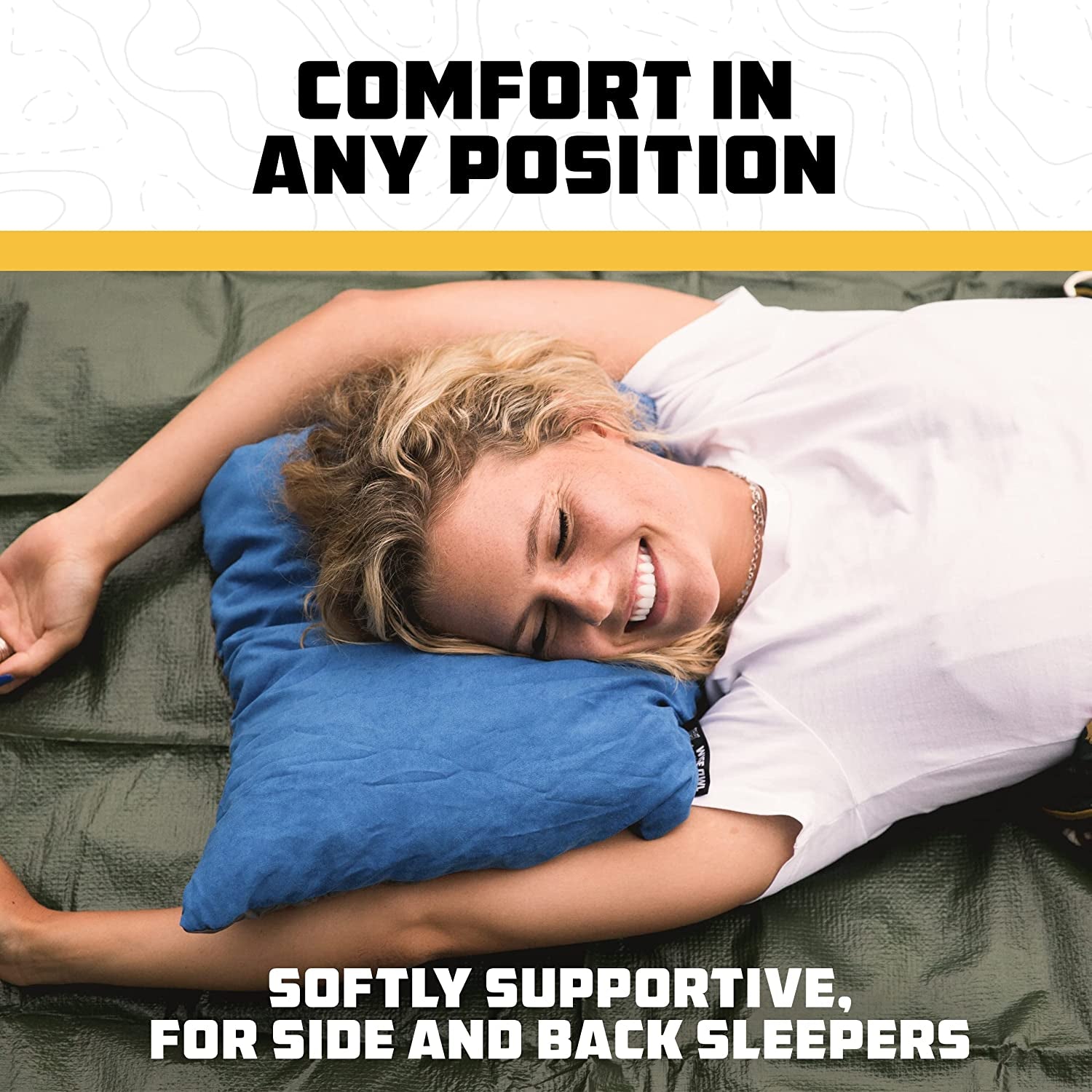 Camping Pillow - Camping Essentials and Travel Pillow for Airplanes, Camping, and Travel - Memory Foam Washable Pillow - Small/Medium